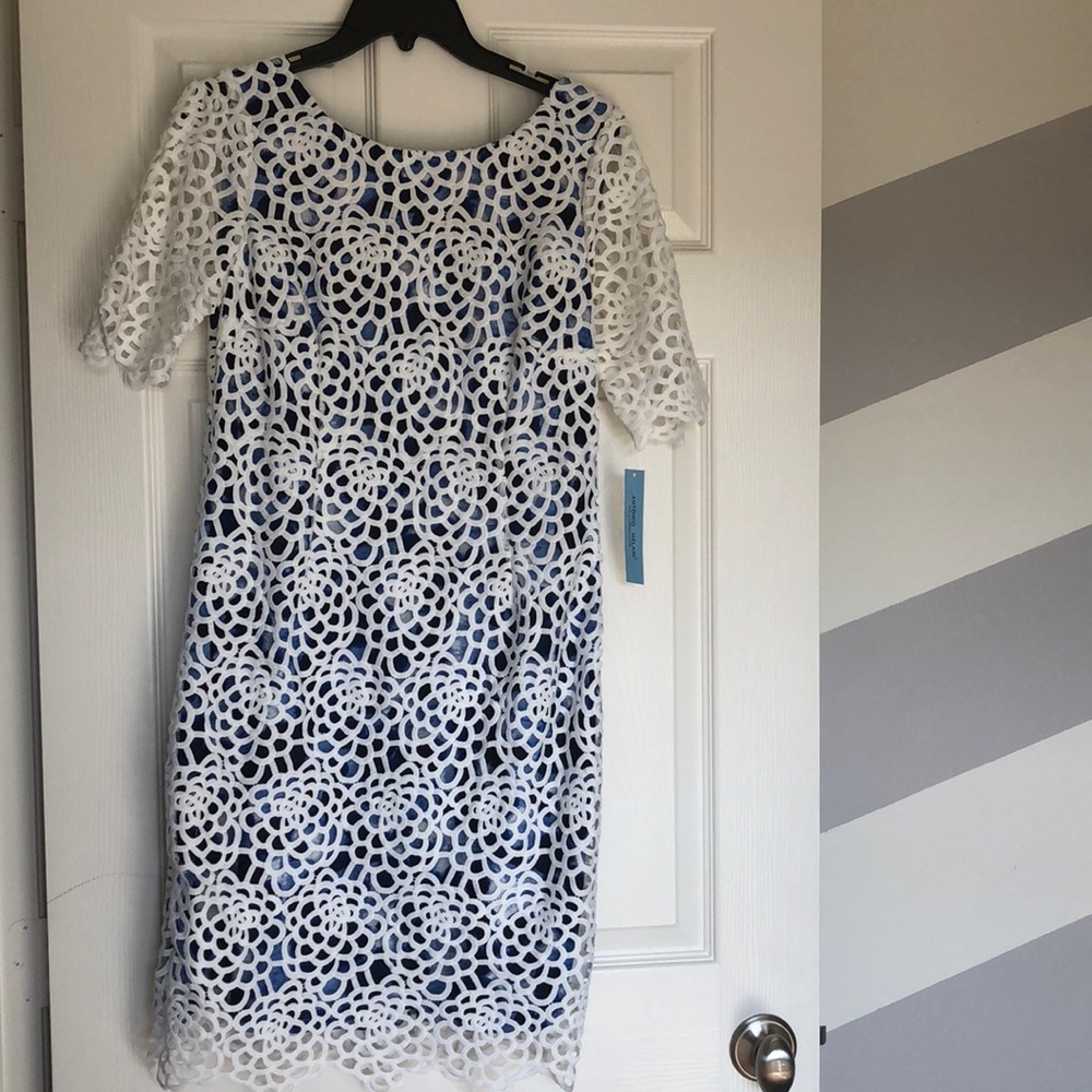 Antonio Melani sheath dress with eyelet lace